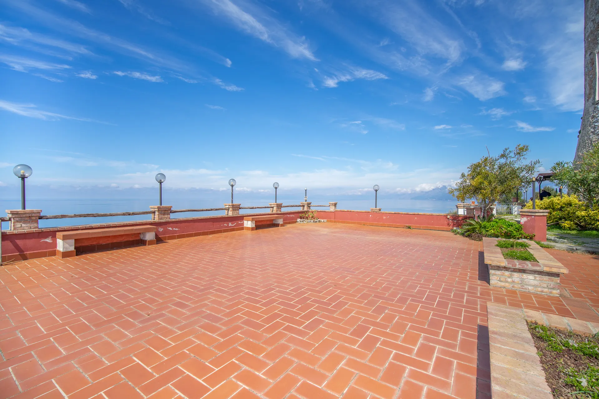 large terrace with sea view